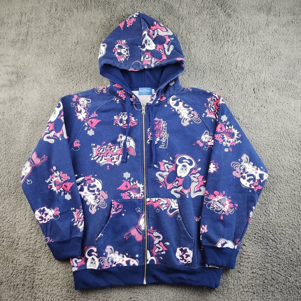 Disney Resorts Full Zip Hoodie Women's Medium‎ Mickey Mouse AOP Tokyo Sweatshirt